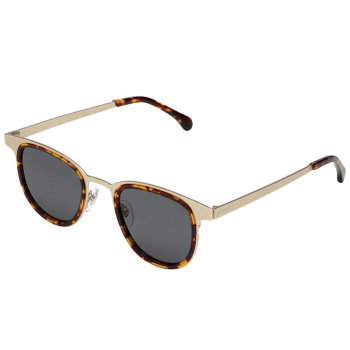 Komono Sunglasses Francis, Steel White Gold | Havanna, Lens solid smoke, side